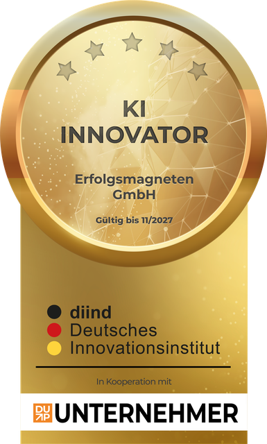 Original-Siegel KI-Innovator des Deutschen Innovationsinstituts (diind) für die Erfolgsmagneten GmbH, 2027